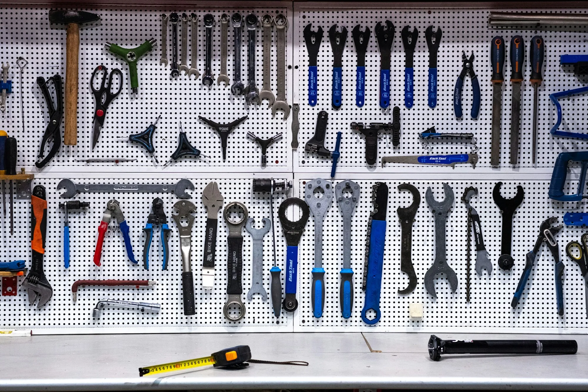 Organised workshop tool wall