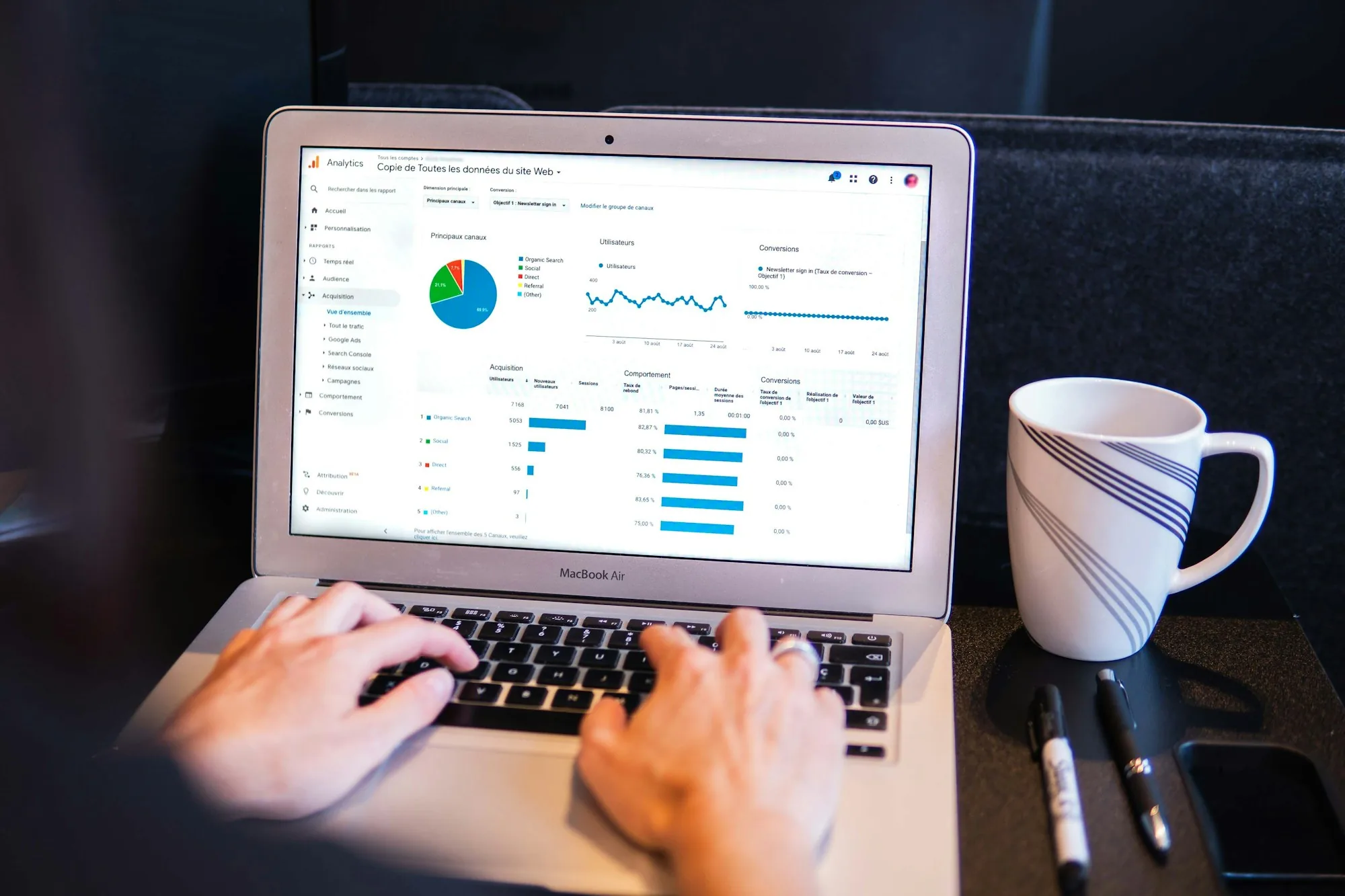 Marketing analytics on a laptop