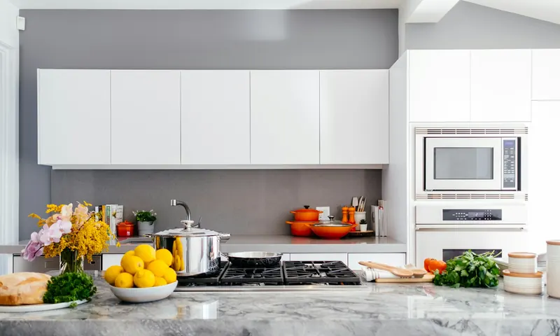 Kitchen with timber cabinetry and an island