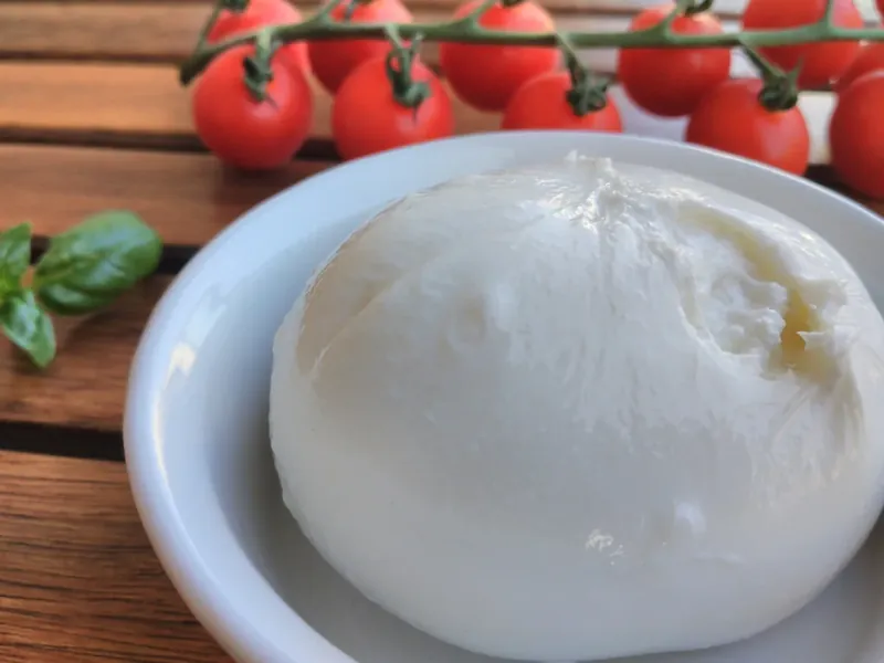 Burrata with heirloom tomatoes