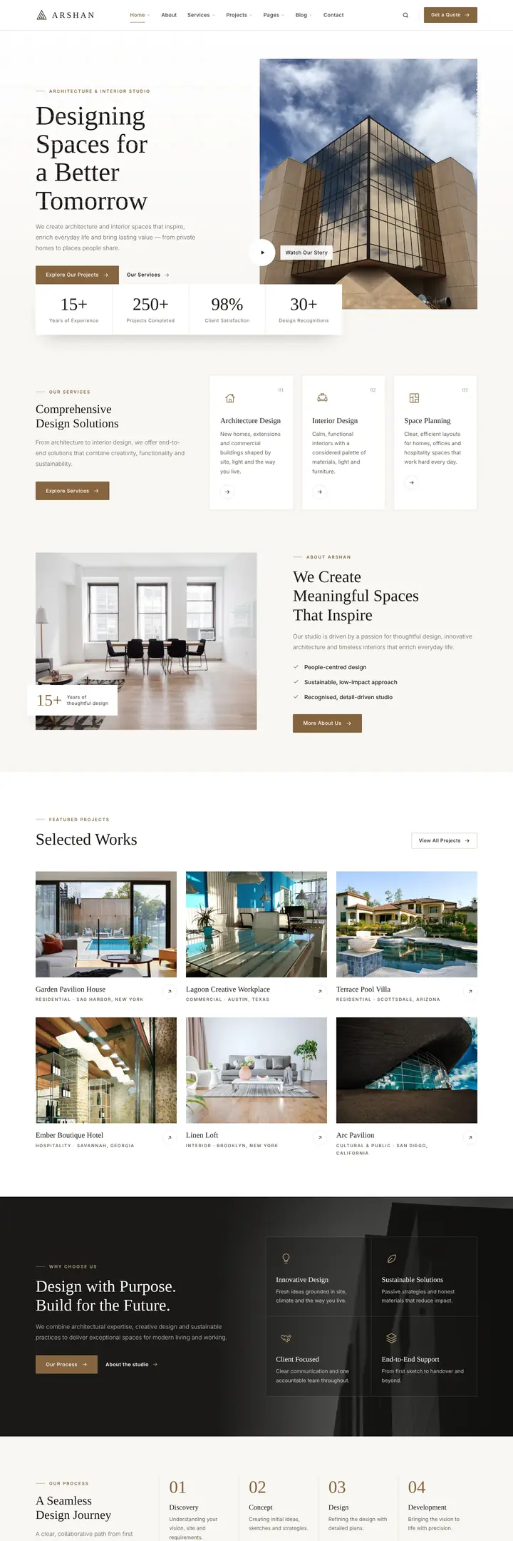 Architecture demo home page preview