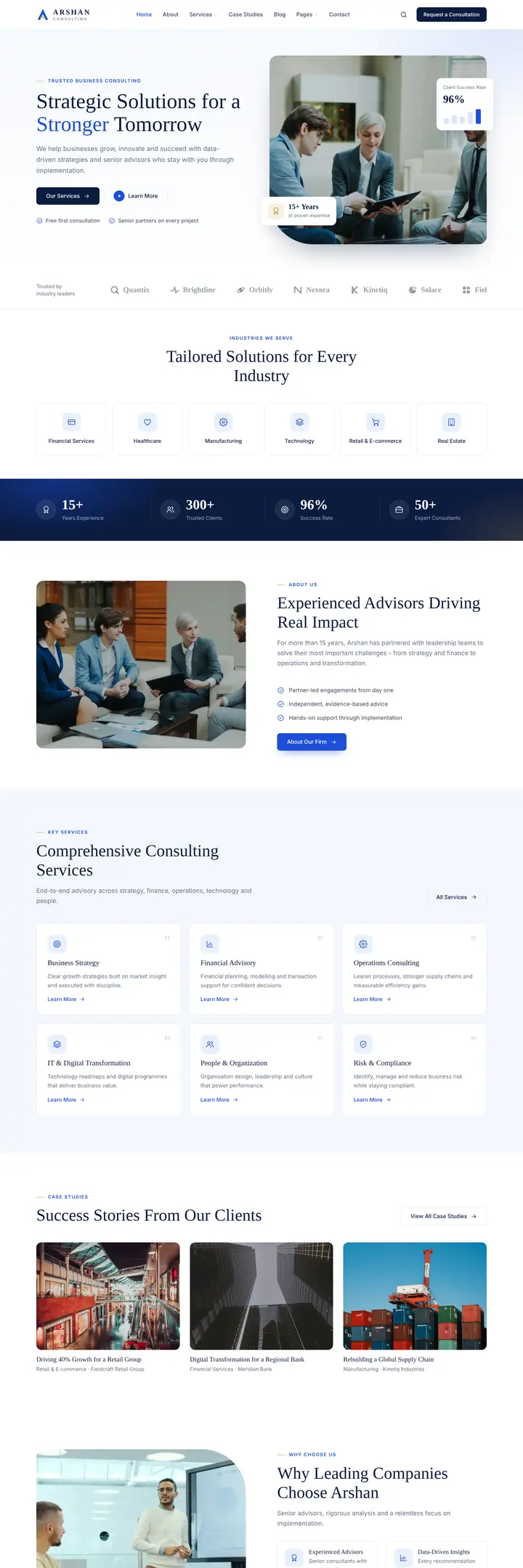 Consulting demo home page preview