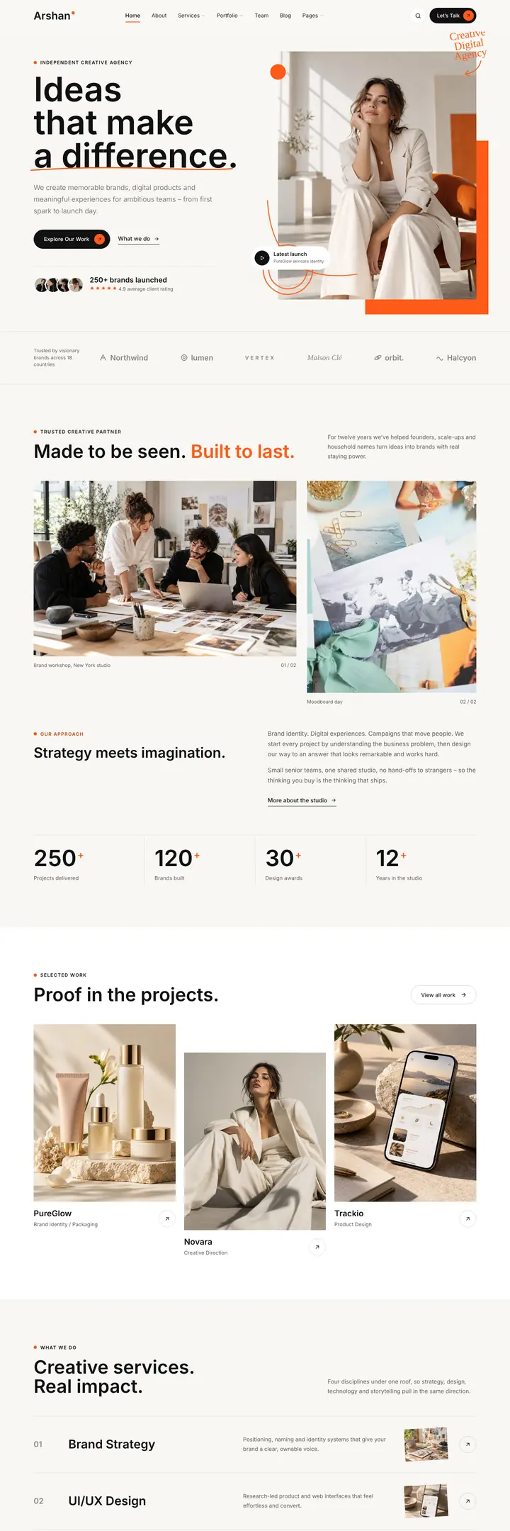 Creative Agency demo home page preview