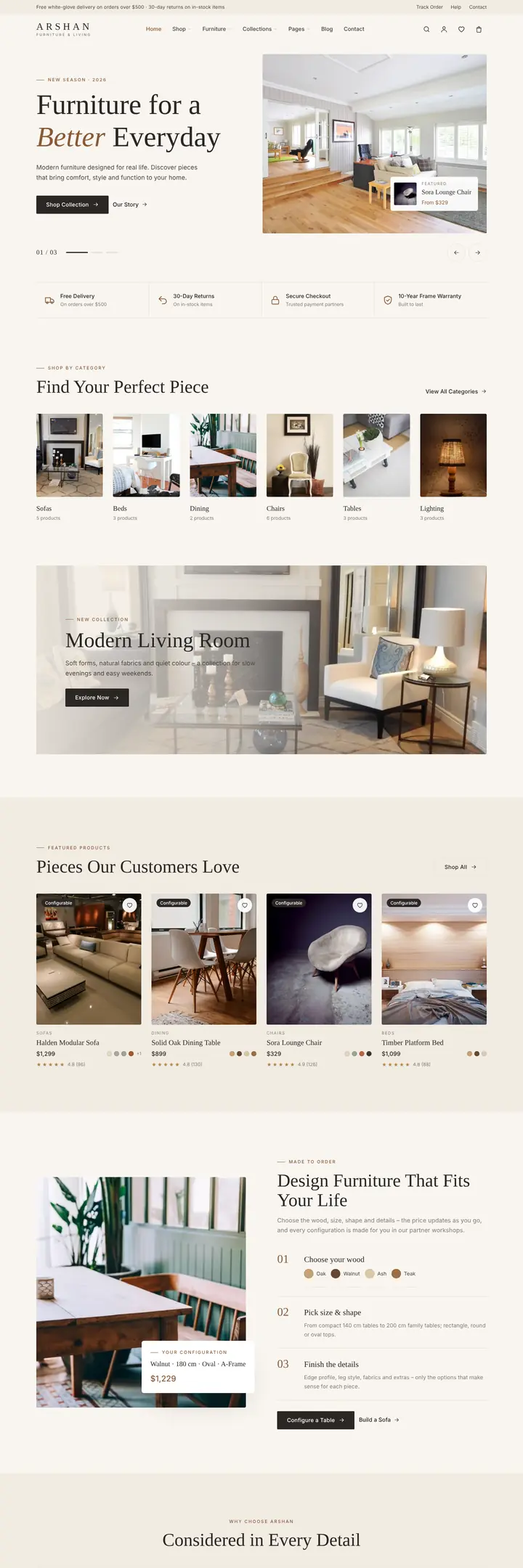 Furniture Store demo home page preview