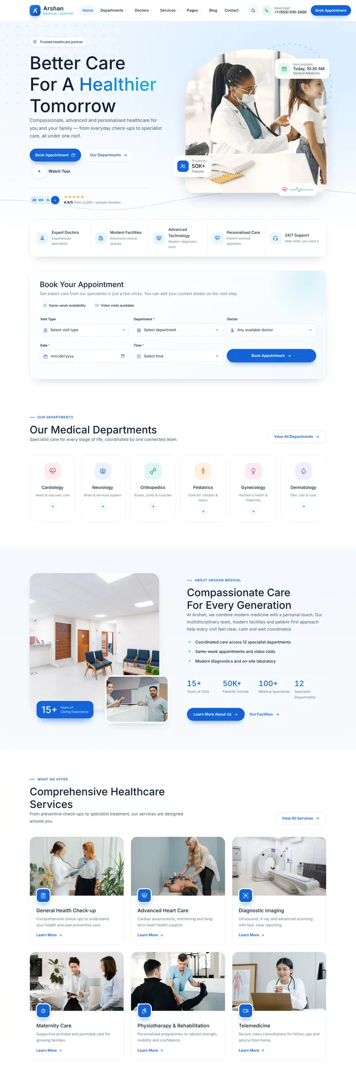 Healthcare demo home page preview